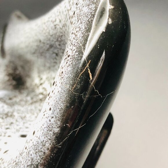 Beauceware Ceramic Ashtray Beauce Pottery #906 Black White Spatter Accent Bowl - Picture 12 of 13